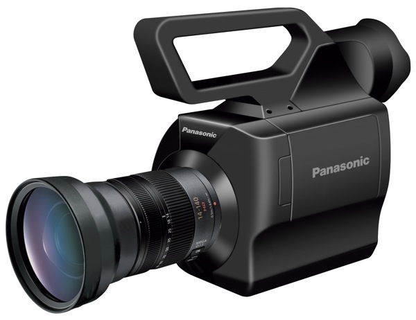 We're not sure where Panasonic gets off calling its AG-AF100 a &quot;professional&quot; digital video camera. It's certainly not in the same class as RED or ARRI Alexa. It is, however, a very interesting video rig for shooting flicks on a budget with its Micro Four Thirds sensor and collection of micro 4/3 lenses, filters, and adapters. The AF100 records native 1080/24p using the AVC/ H.264 Hi Profile AVCHD codec to a pair of SD slots supporting both SDHC and newer SDXC removable media. The AVCCAM HD camcorder features a pair of XLR inputs, 48-kHz/16-bit two-channel digital audio recording, and supports LPCM/Dolby-AC3; it also packs USB 2.0, HD-SDI out, HDMI, a built-in stereo mic, and time code recording. So yeah, it won't record the next Hollywood blockbuster but it'll probably do fine by indie filmmakers without breaking the film school budget. Perhaps we'll better understand all this professional talk when Panny reveals its price in time for a year-end launch.